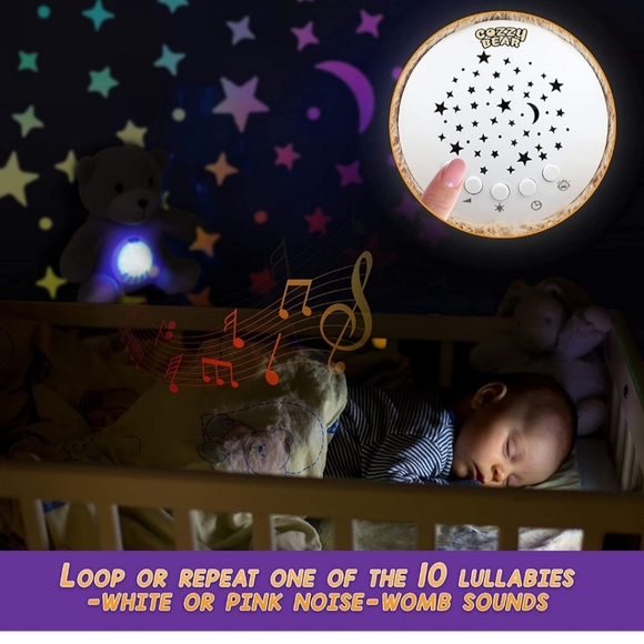 Cozzy Bear Baby Soother Lullabies Star Projector Cry Sensor - Picture 3 of 10